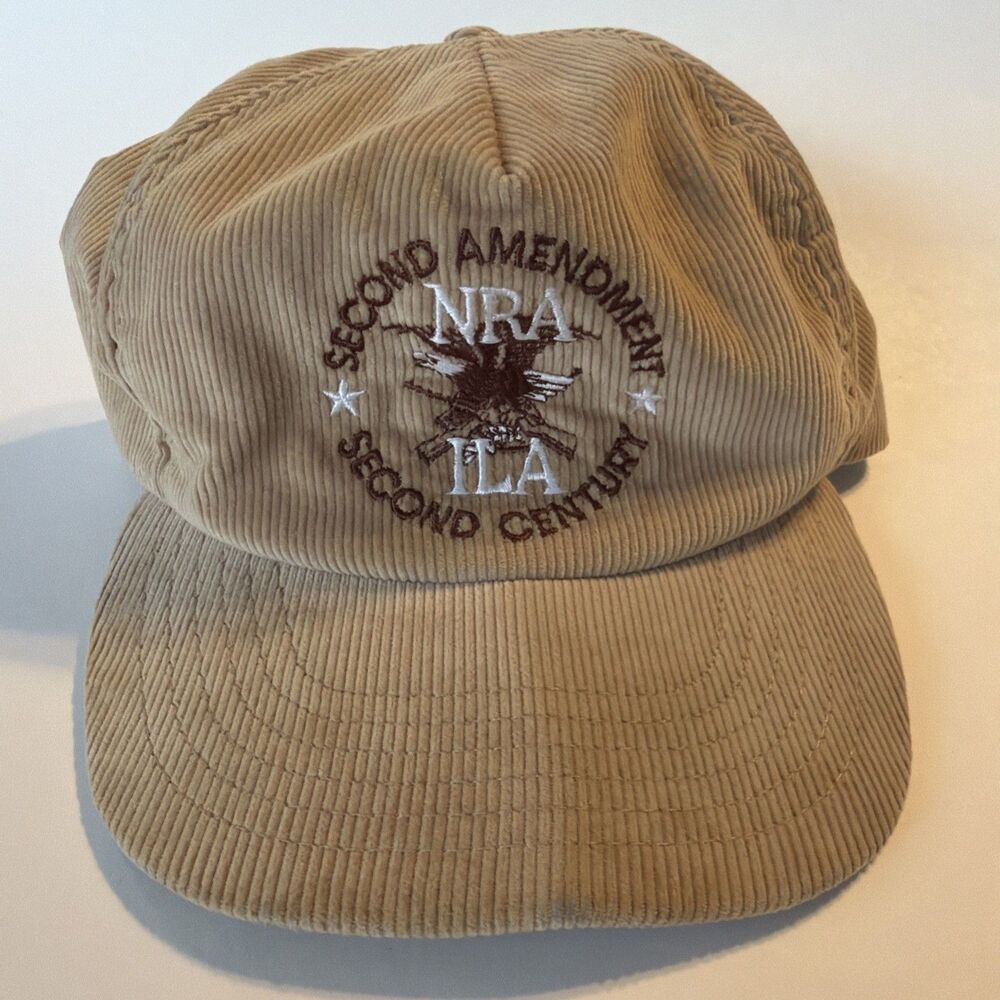 Vintage NRA Corduroy Snapback Trucker Hat Second Amendment Gun Rights Fire Arms